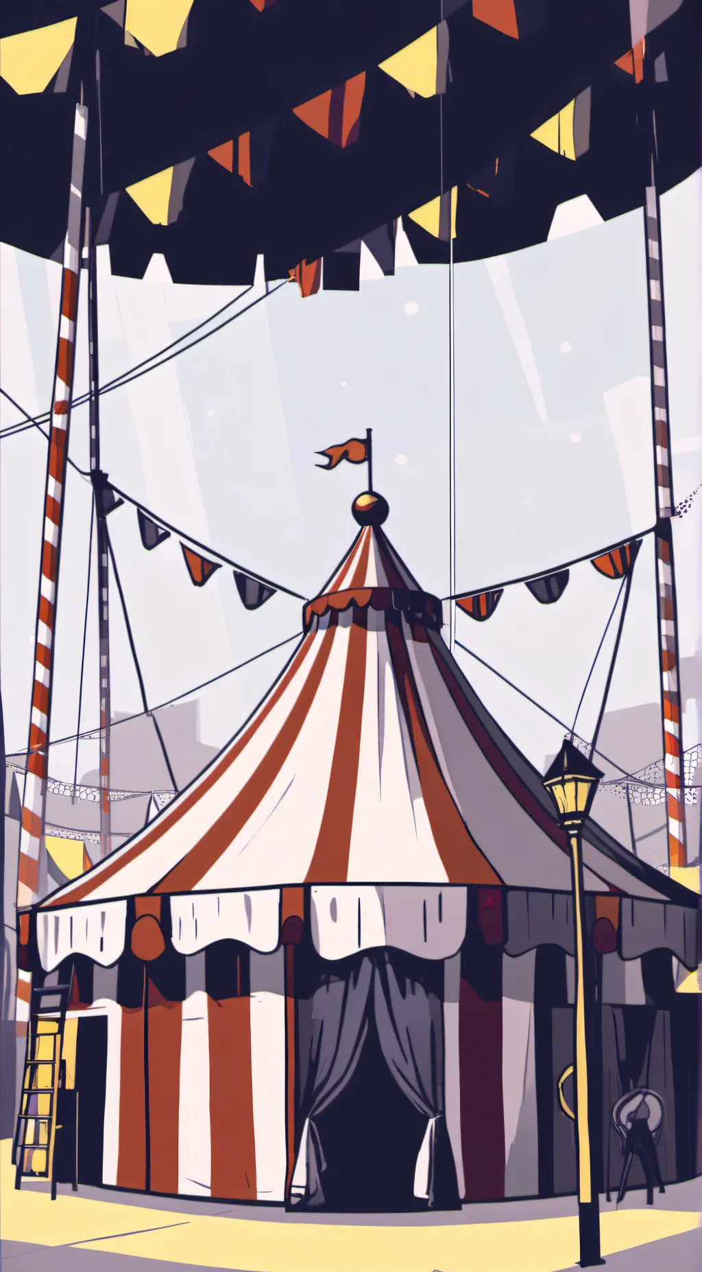 ai character: Digital circus background