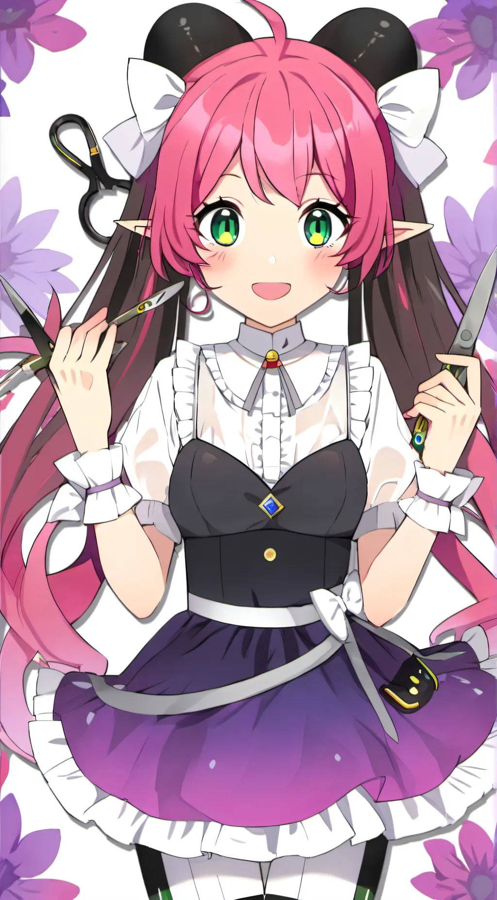 ai character: Violet background