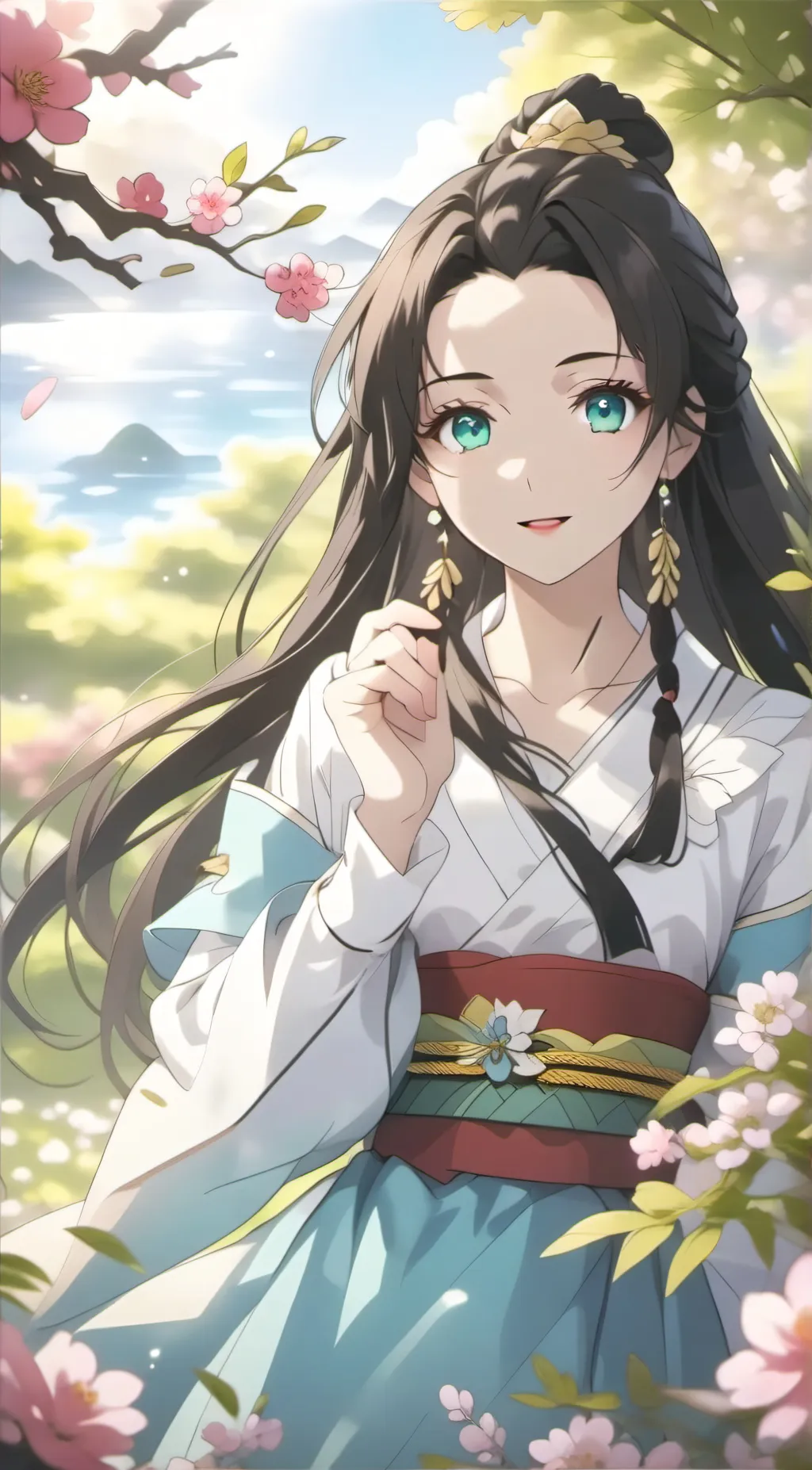 ai character: nezuko and Zenitsu background