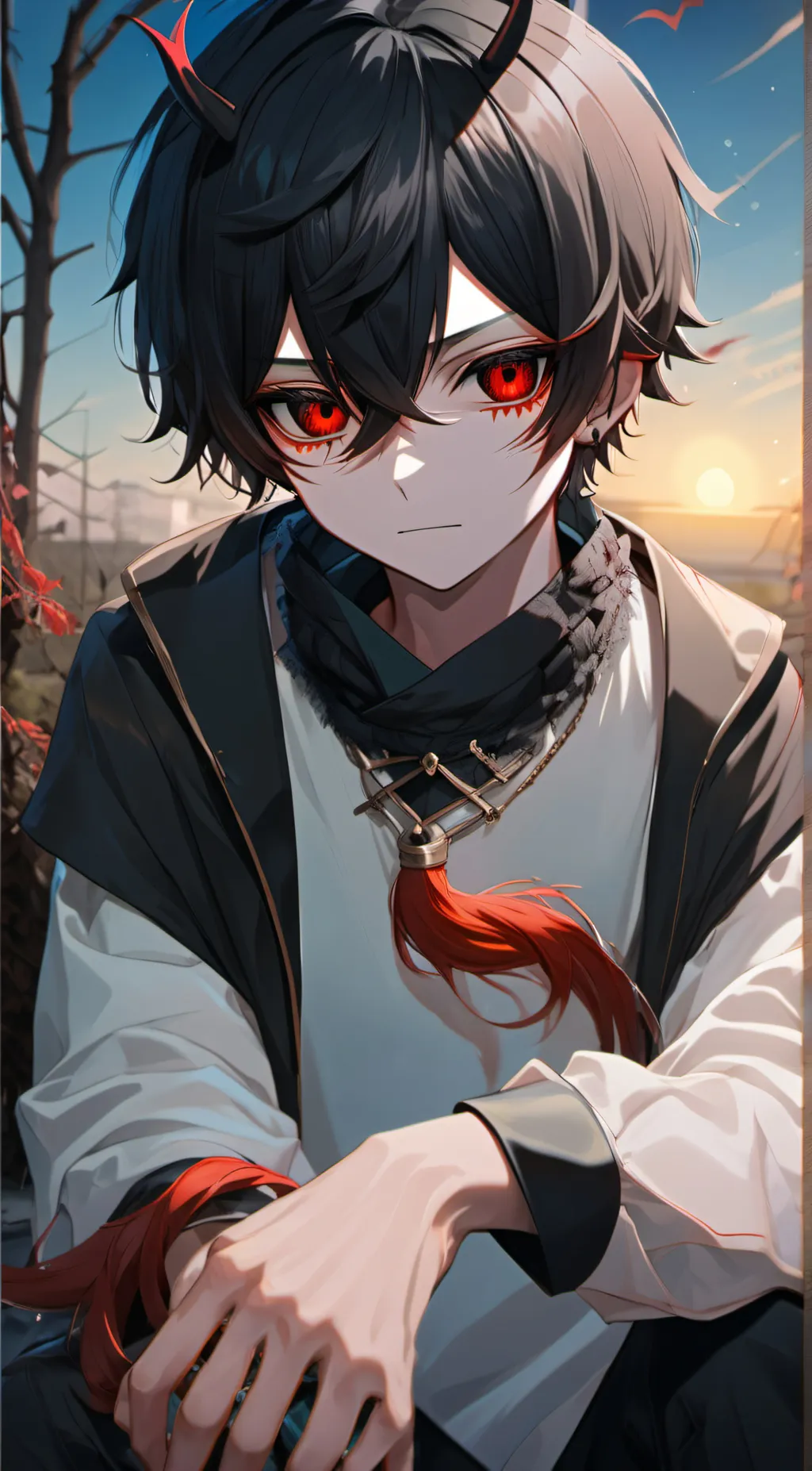 ai character: Demon boy background