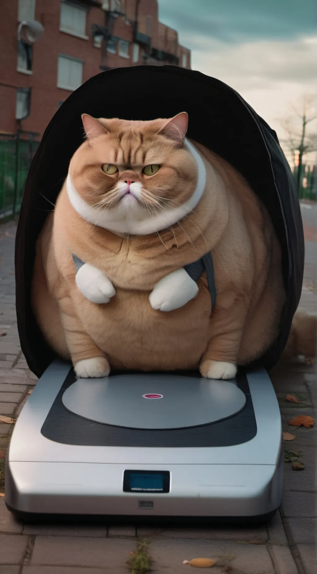 ai character: Fat and chubby cat background