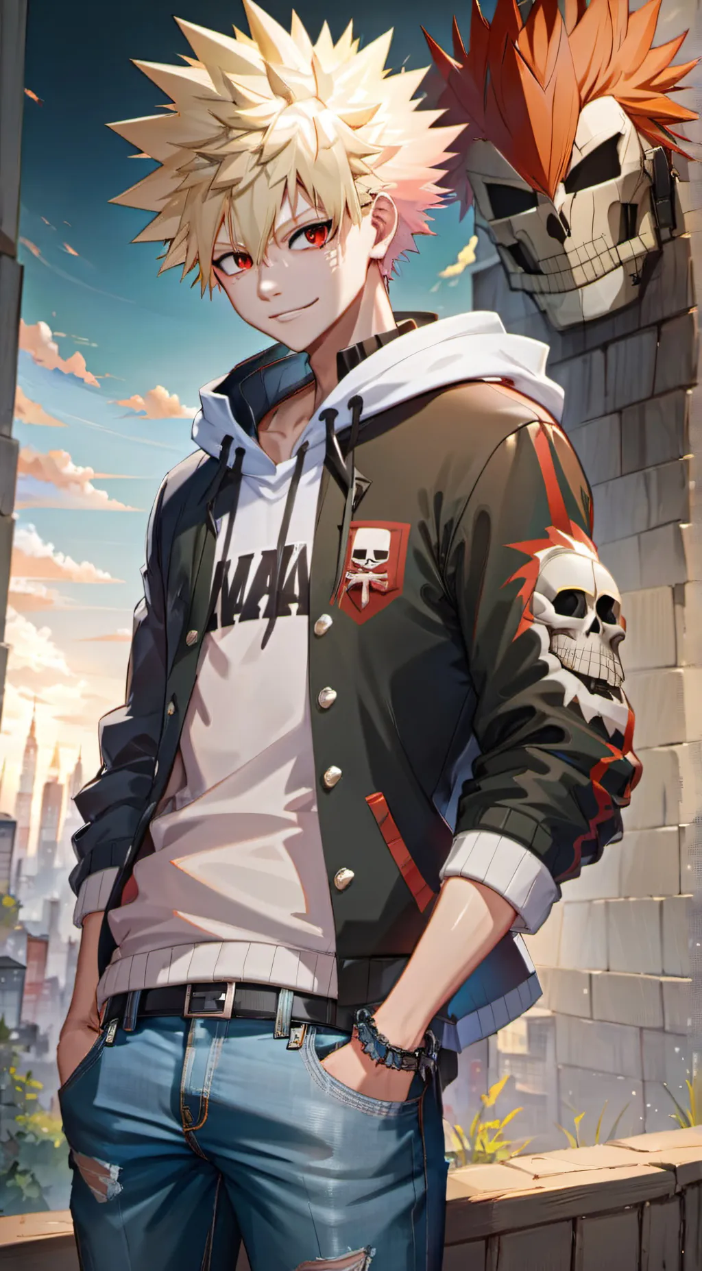 ai character: bakugo  background