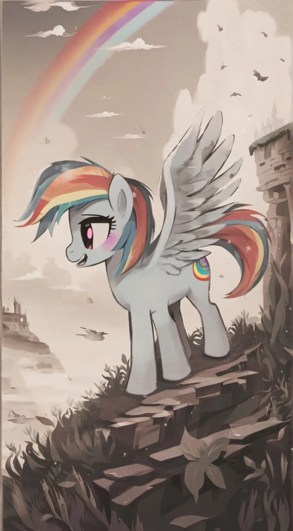 ai character: Rainbow Dash~ background