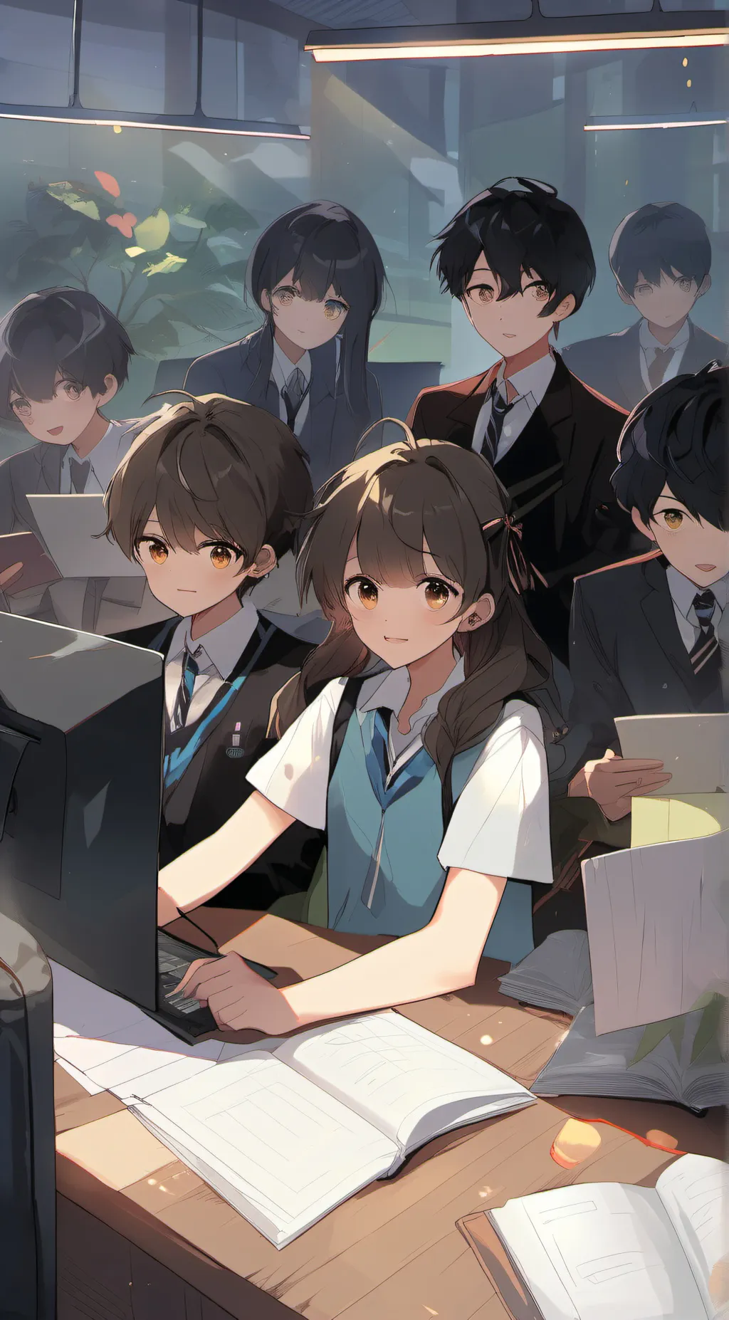ai character: school group call background