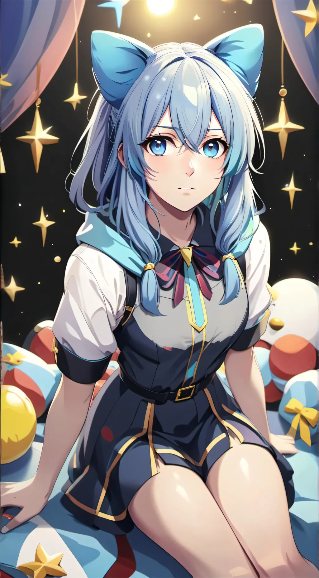 ai character: Roommate blue background