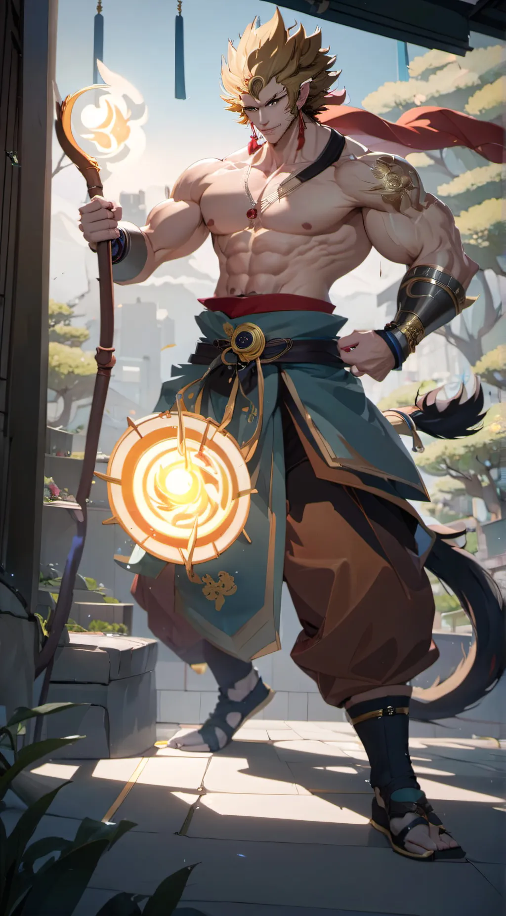 ai character: Sun Wukong  background