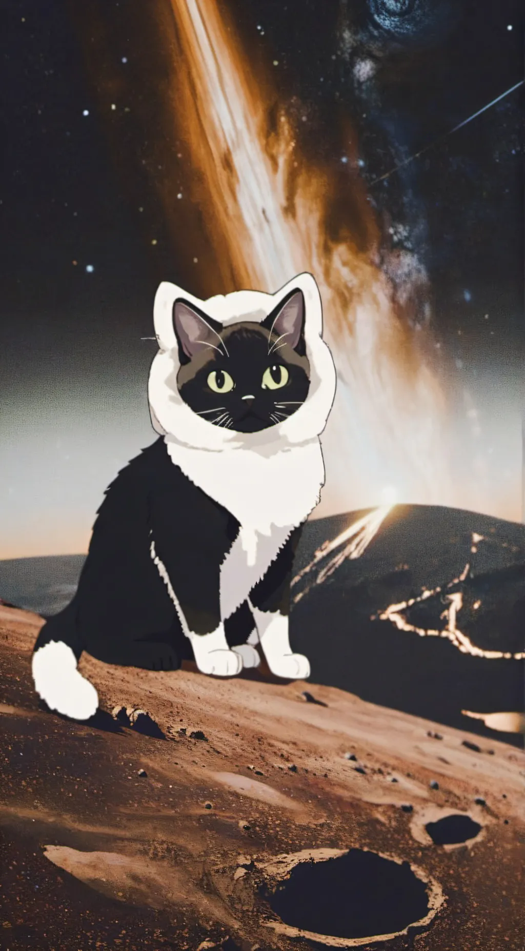 ai character: cat on mars background