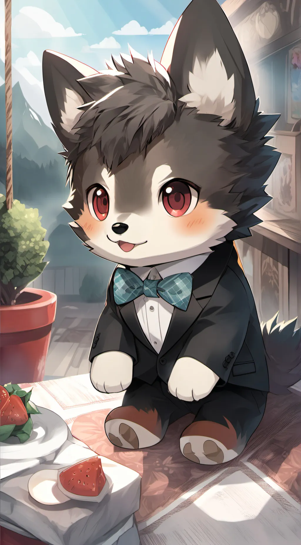 ai character: plush Puro background