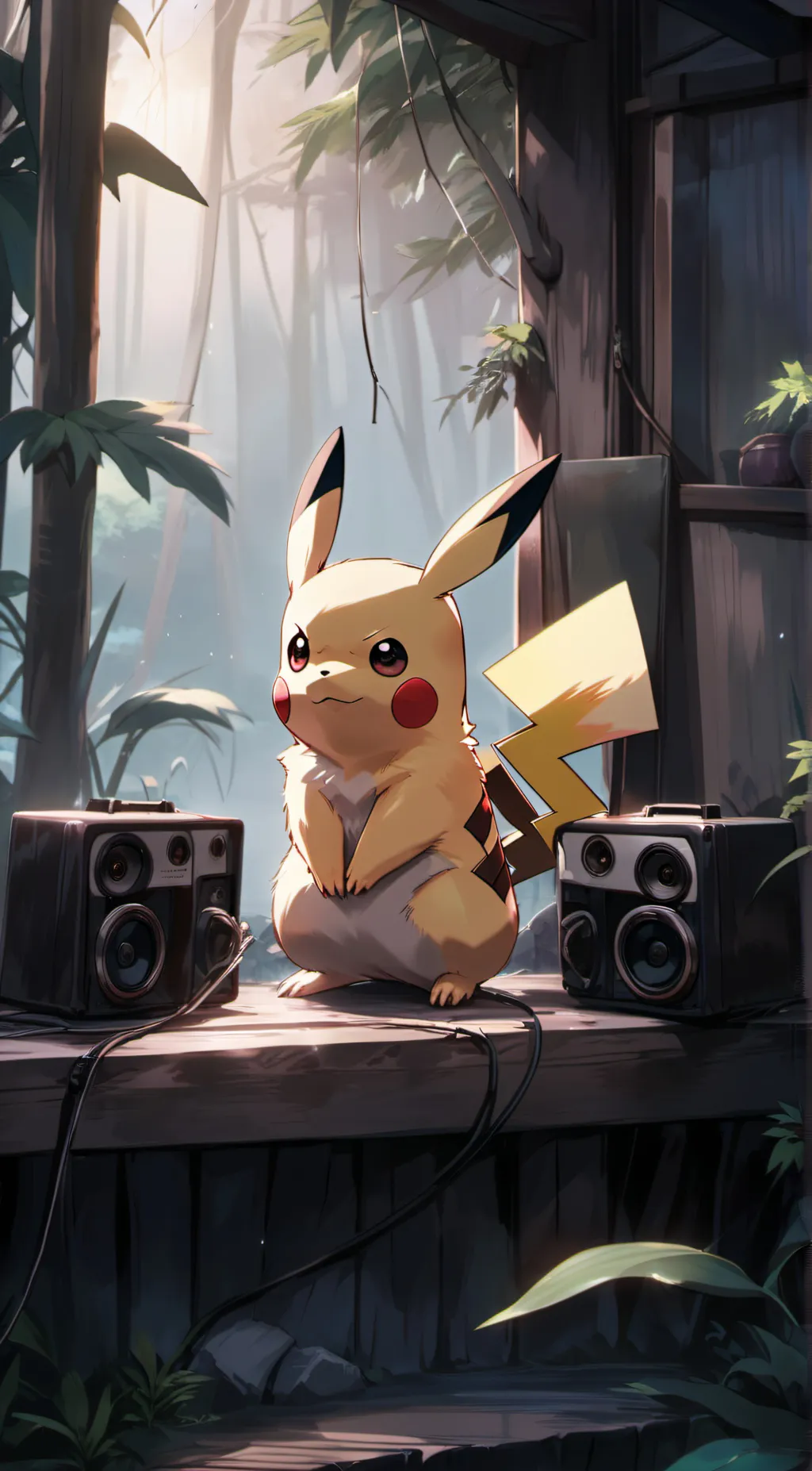 ai character: Pikachu  background