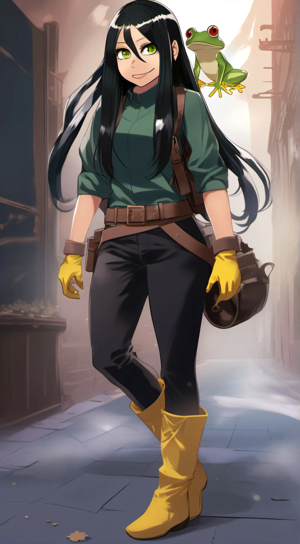 ai character: Mha beach  background