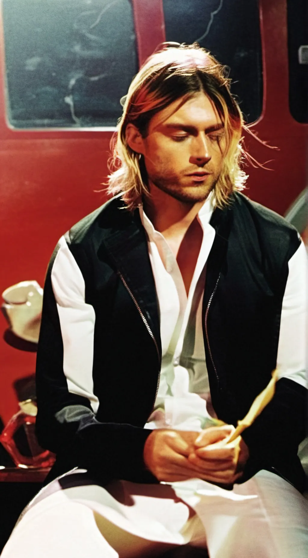 ai character: Kurt Cobain  background