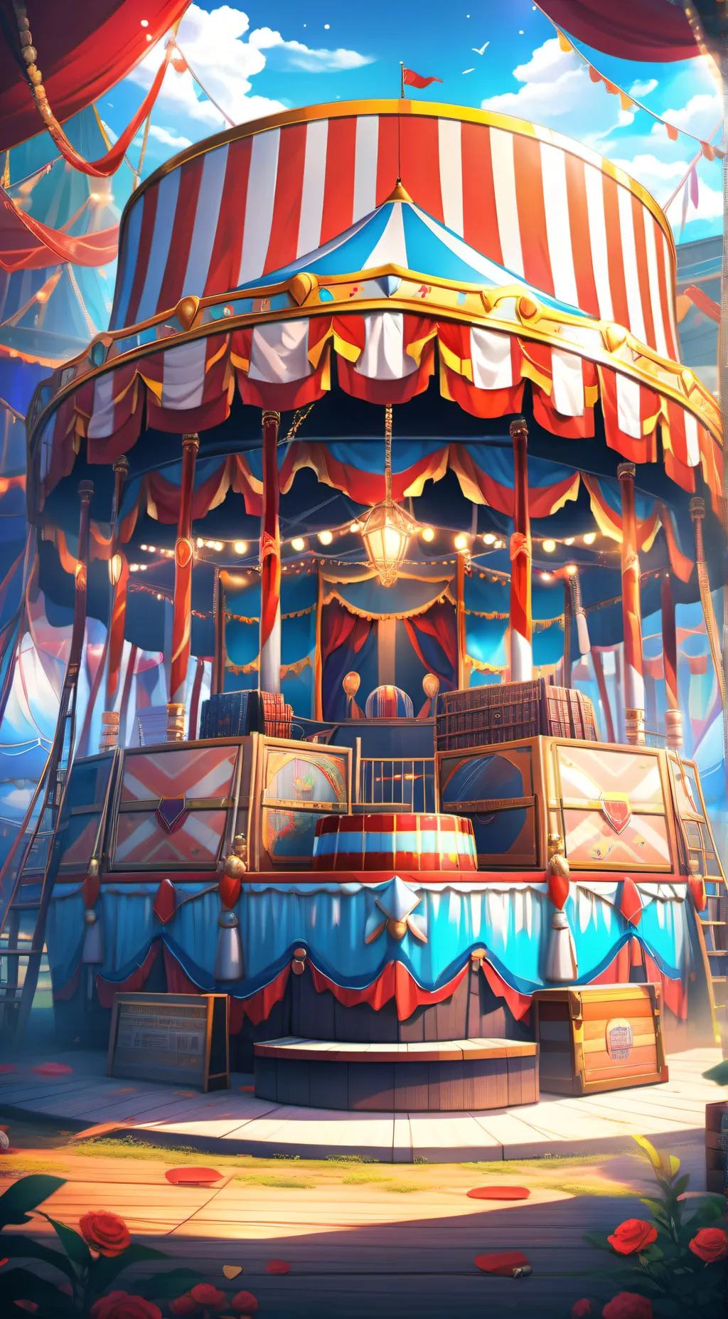 ai character: DiGiTaL cIrCuS background