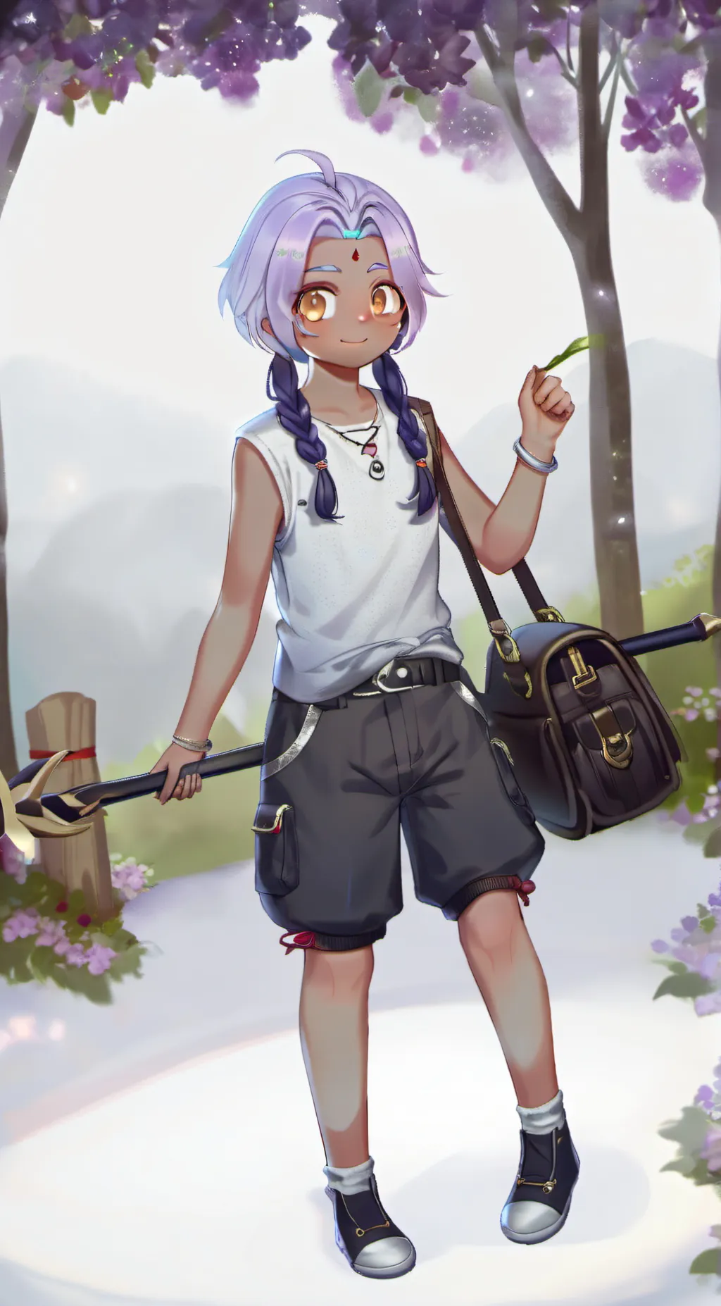 ai character: Amber background