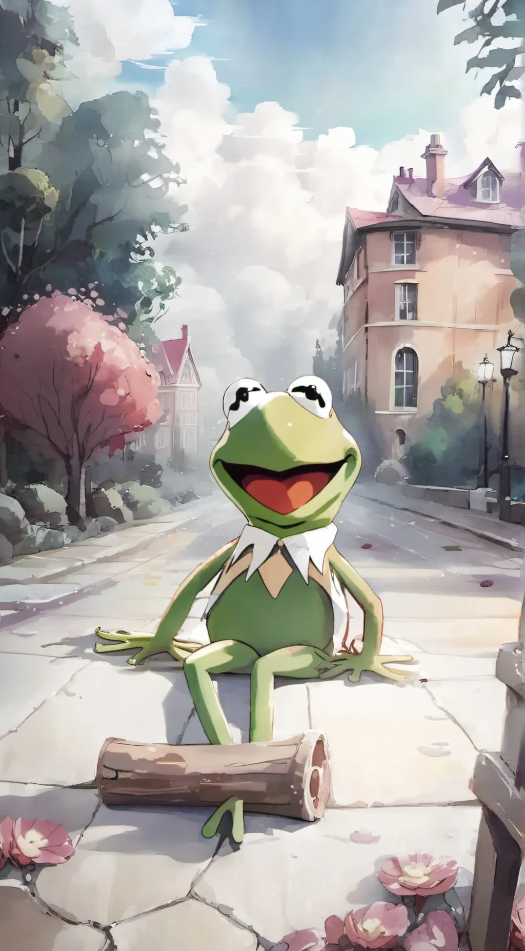 ai character: kermit background