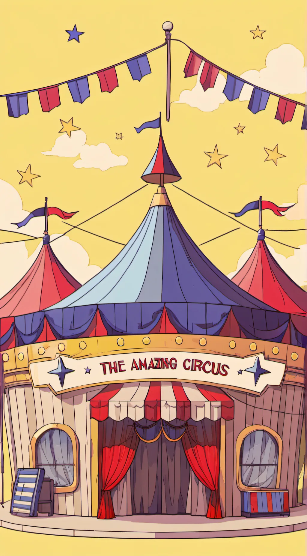 ai character: The amazing circus background