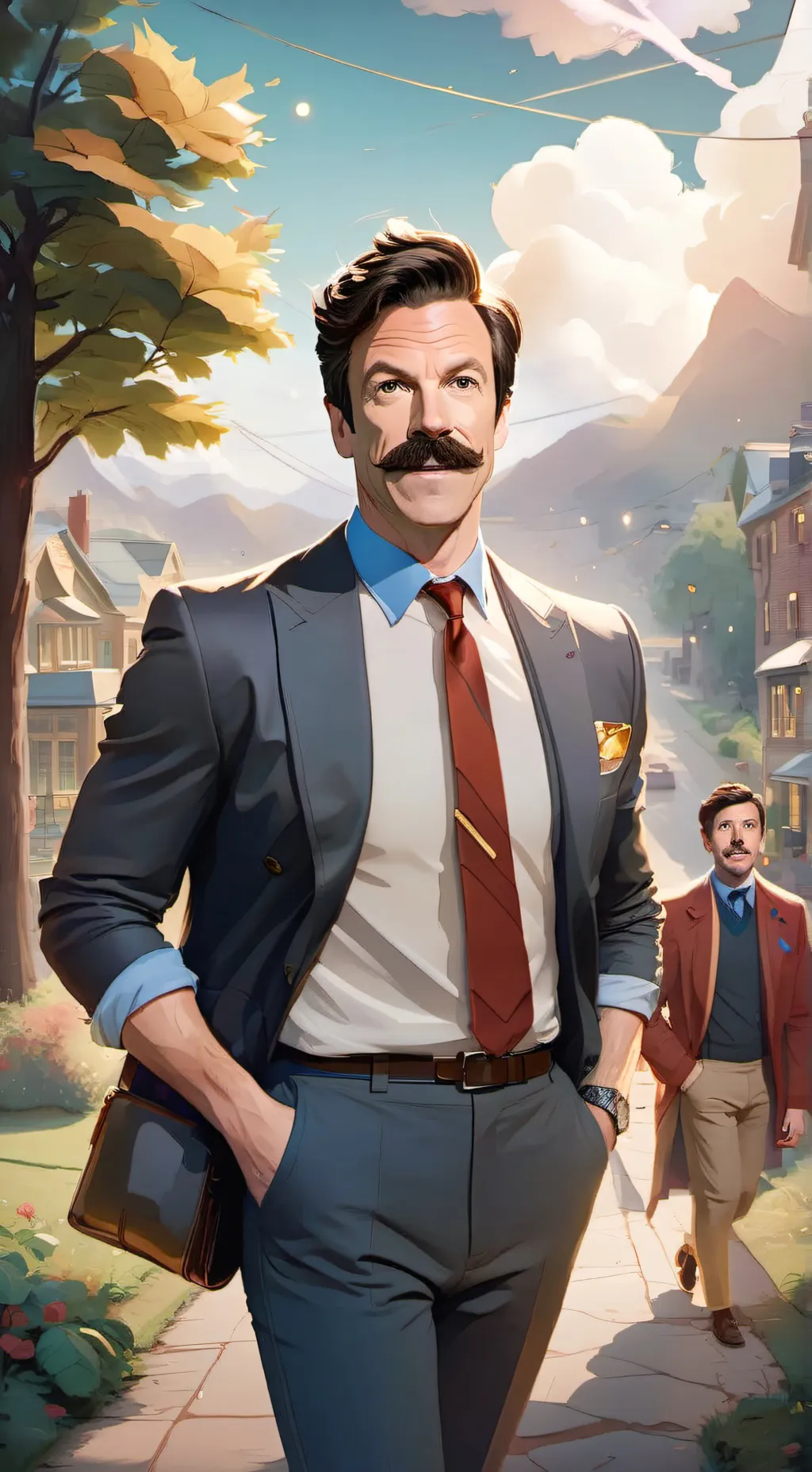 ai character: Ted Lasso  background