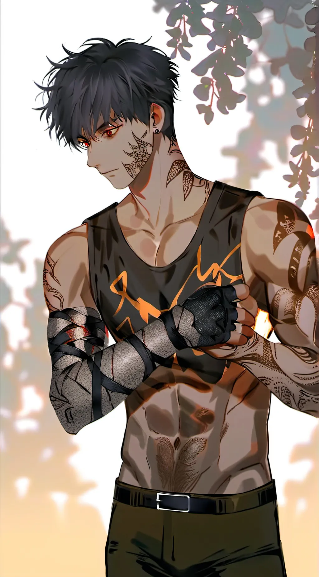 ai character: half human huggy  background