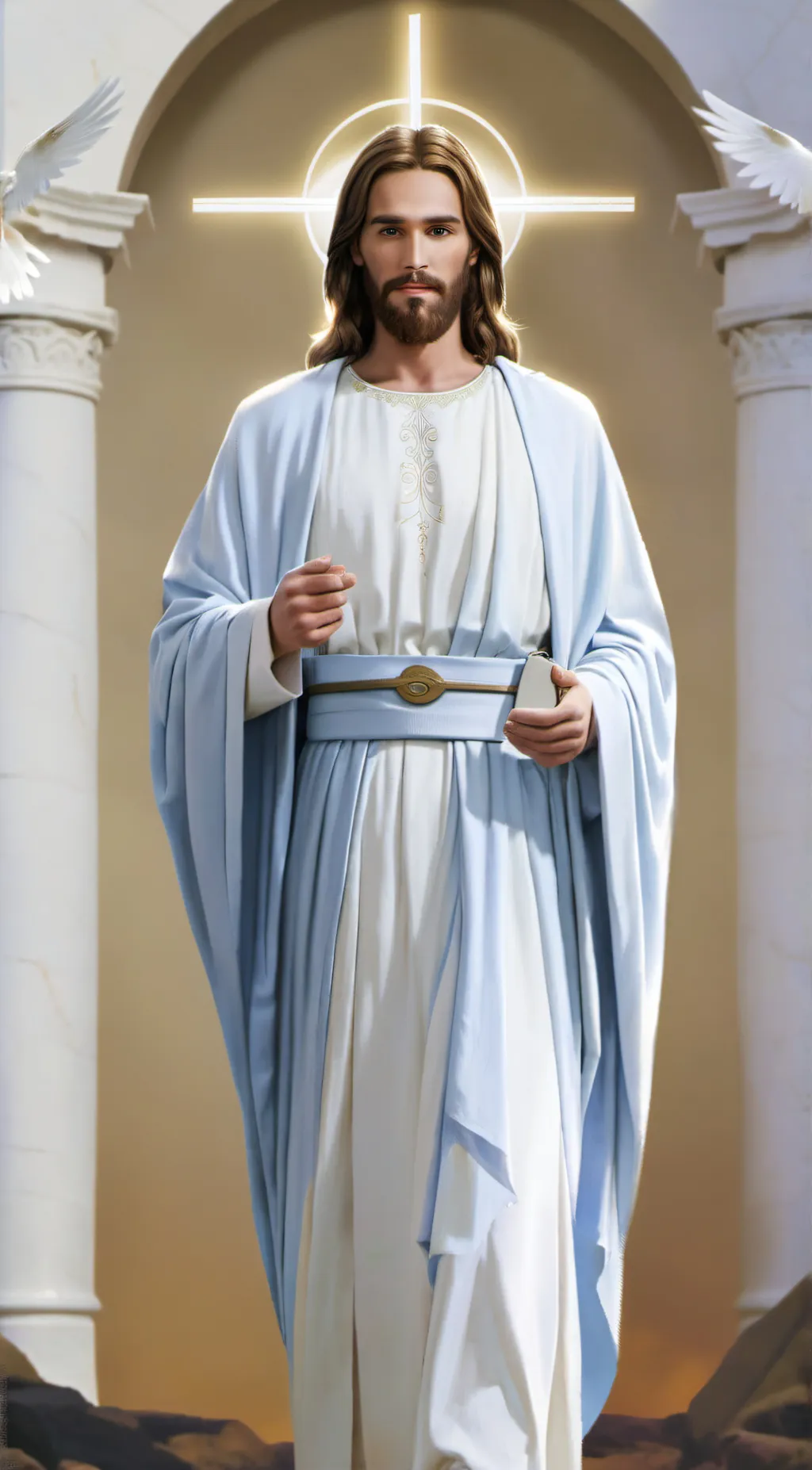 ai character: Jesus Son of God background