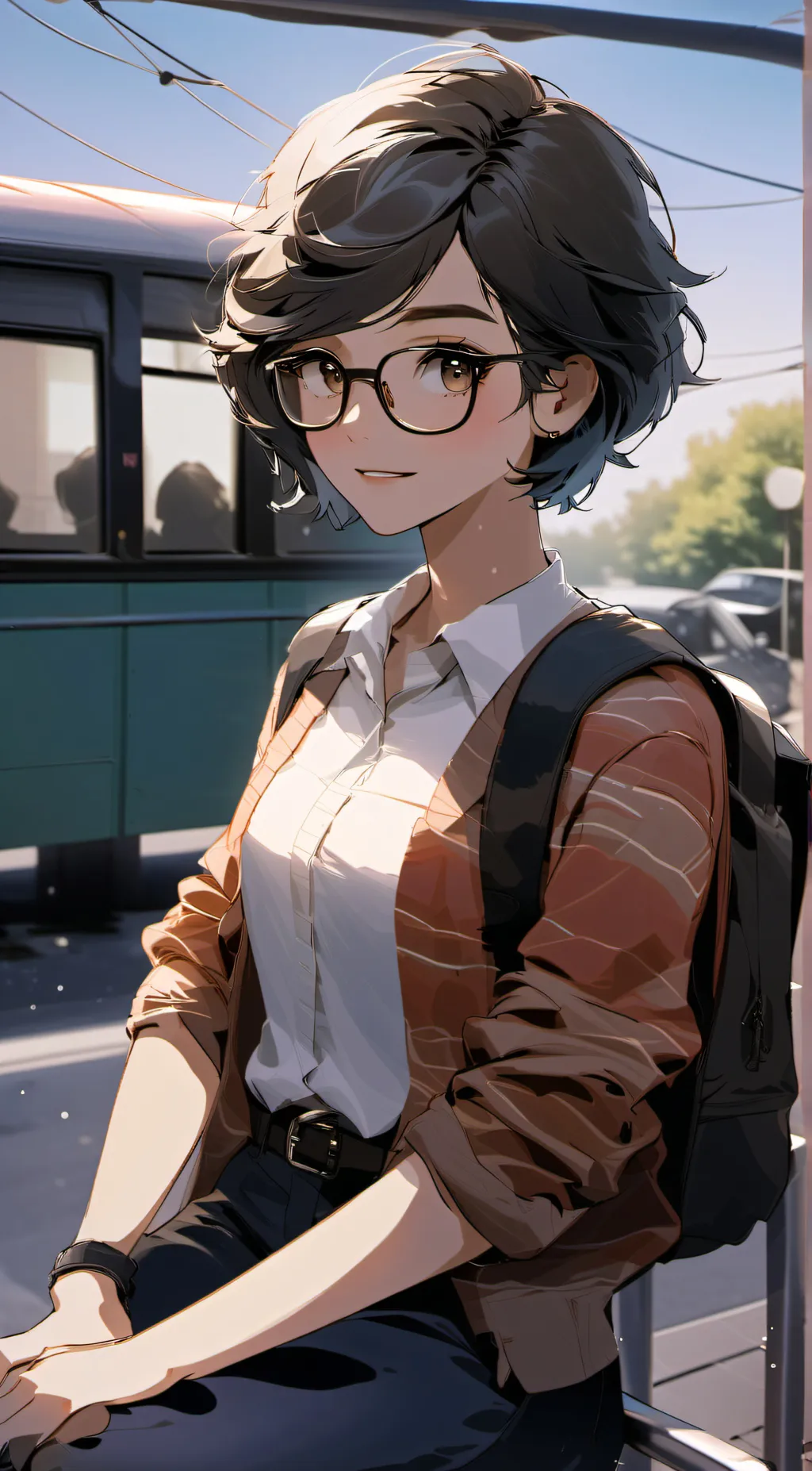 ai character: cute stranger 🌈 background