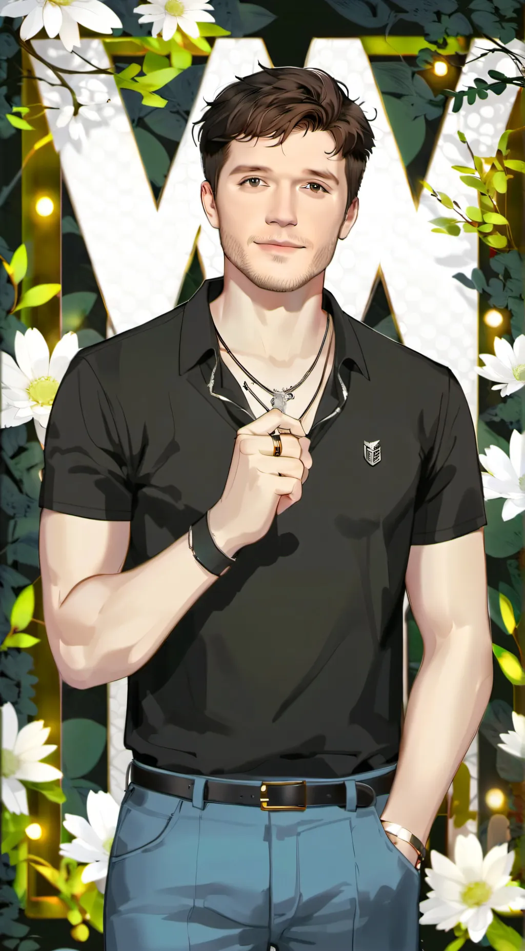 ai character: Josh heartthrob  background