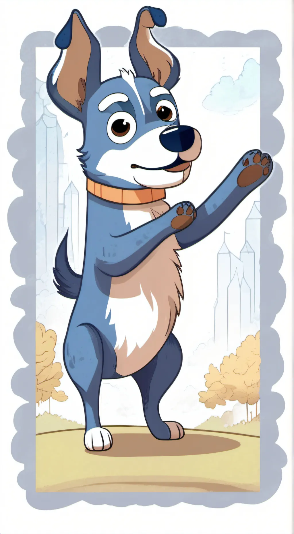 ai character: Bluey background