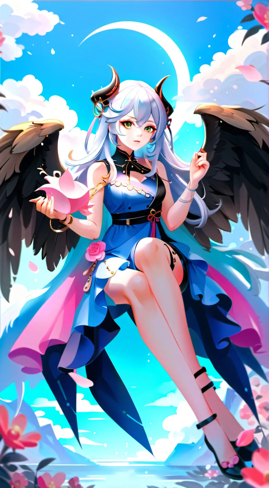 ai character: Aqua background