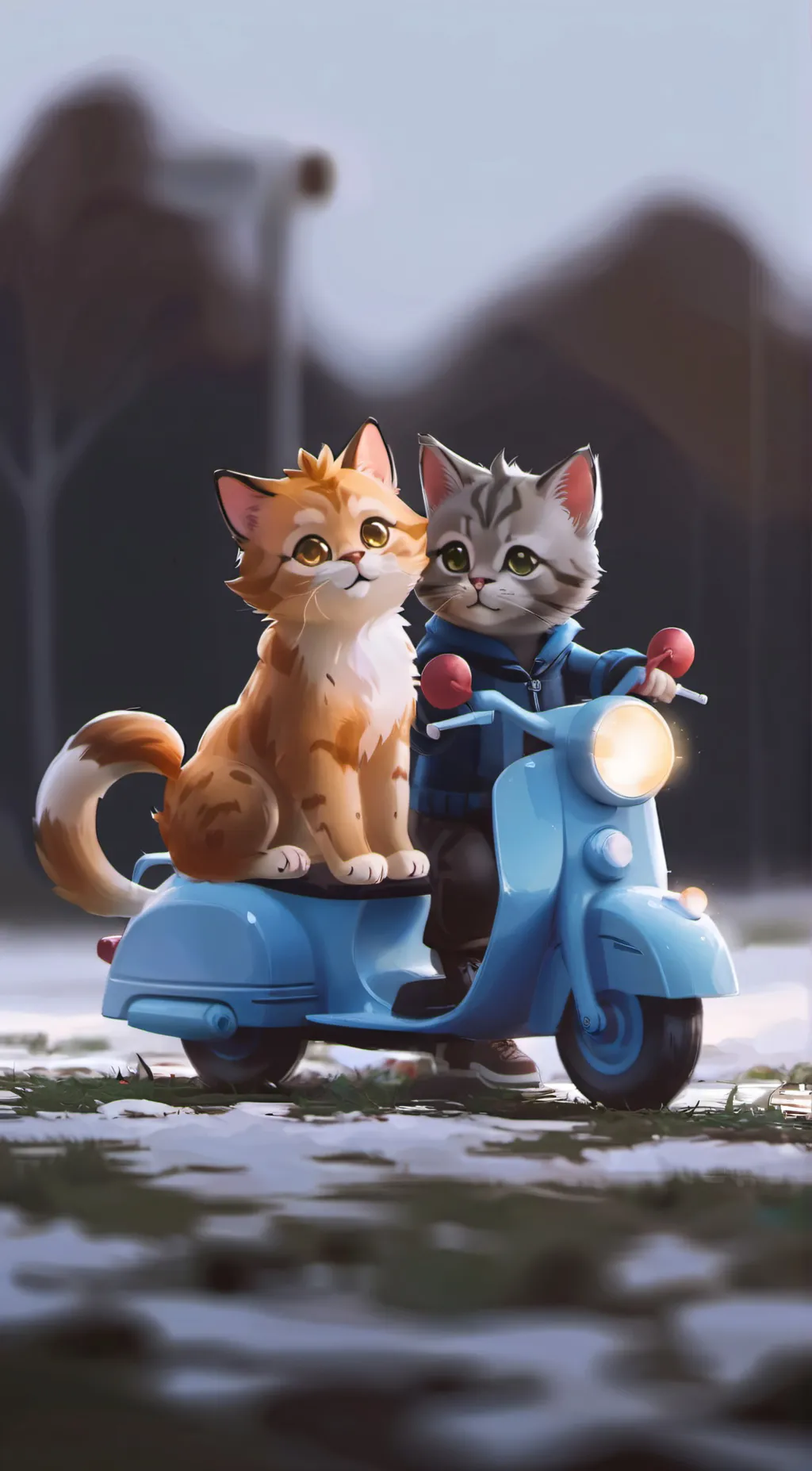 ai character: ginger and milky background