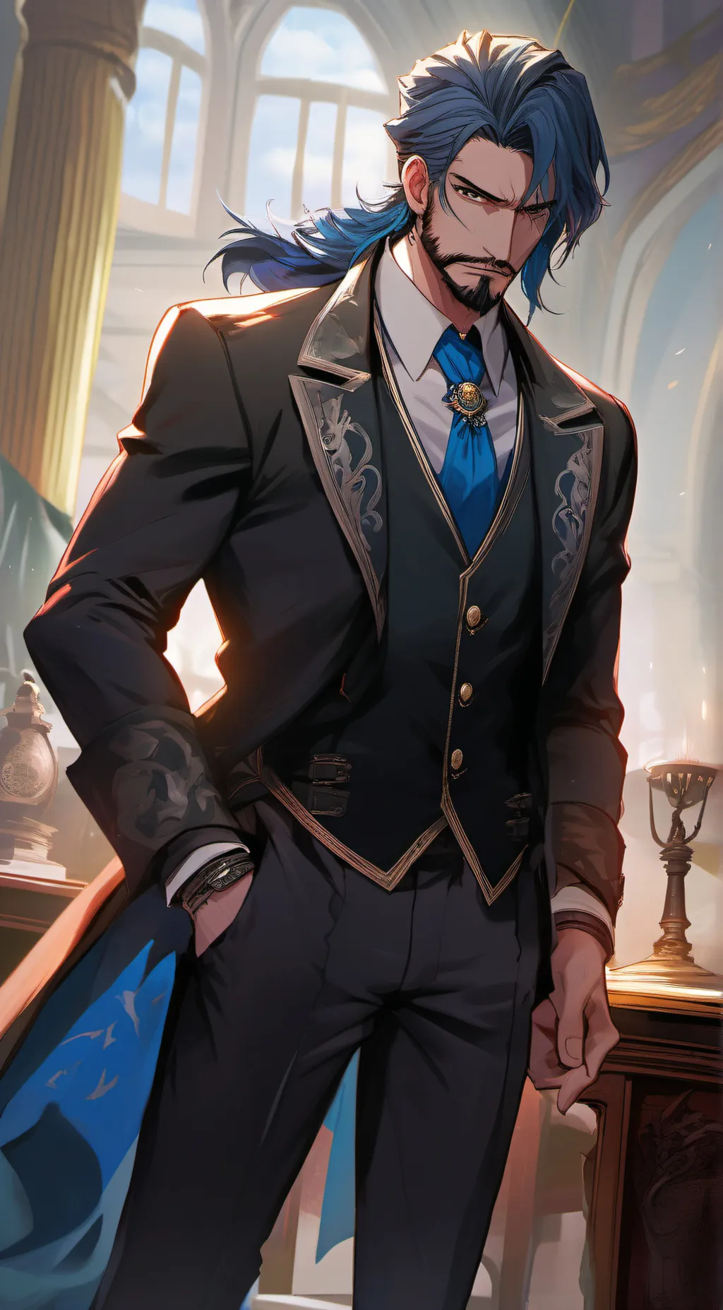 ai character: Sebastian  background