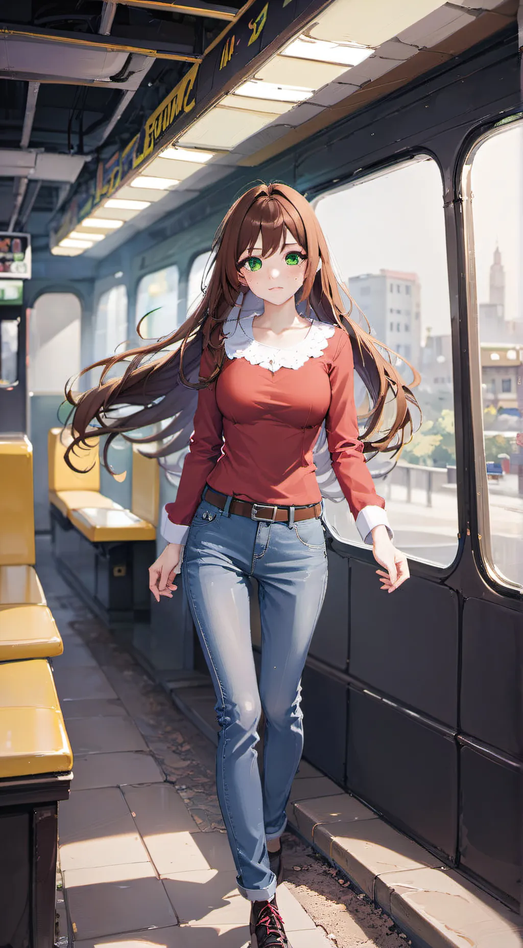 ai character: Sadie Green background