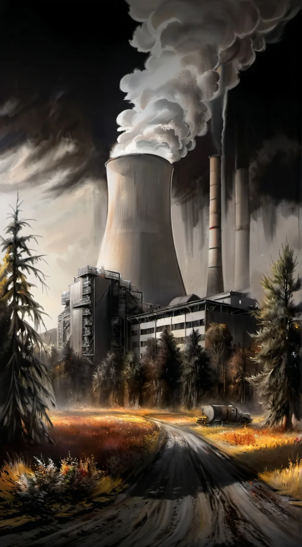 ai character: The old powerplant background