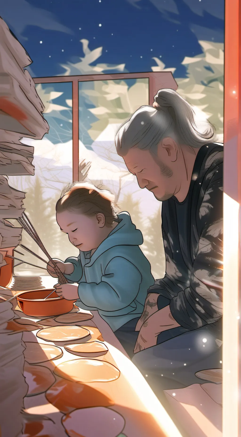 ai character: Momma  background