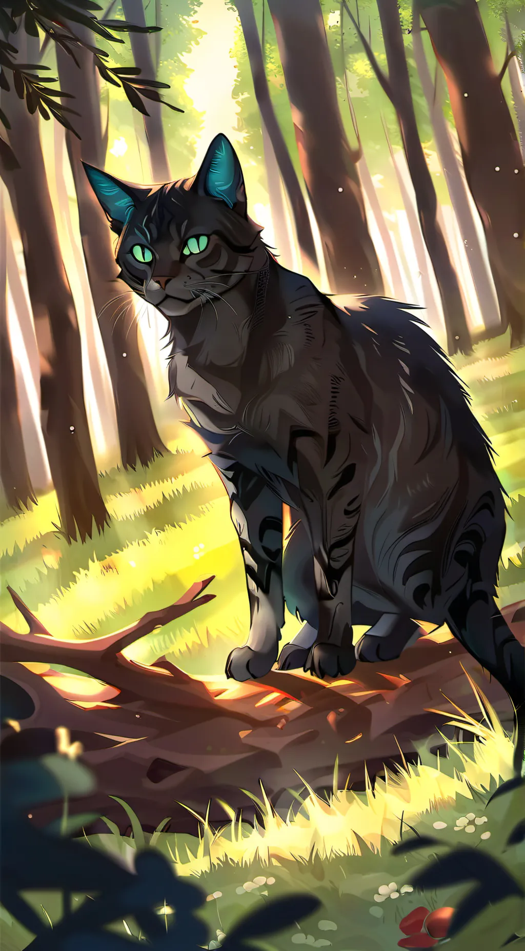 ai character: Jackdawpaw  background