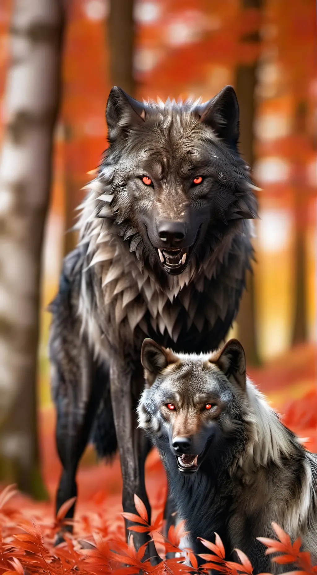 ai character: wolf and has son background