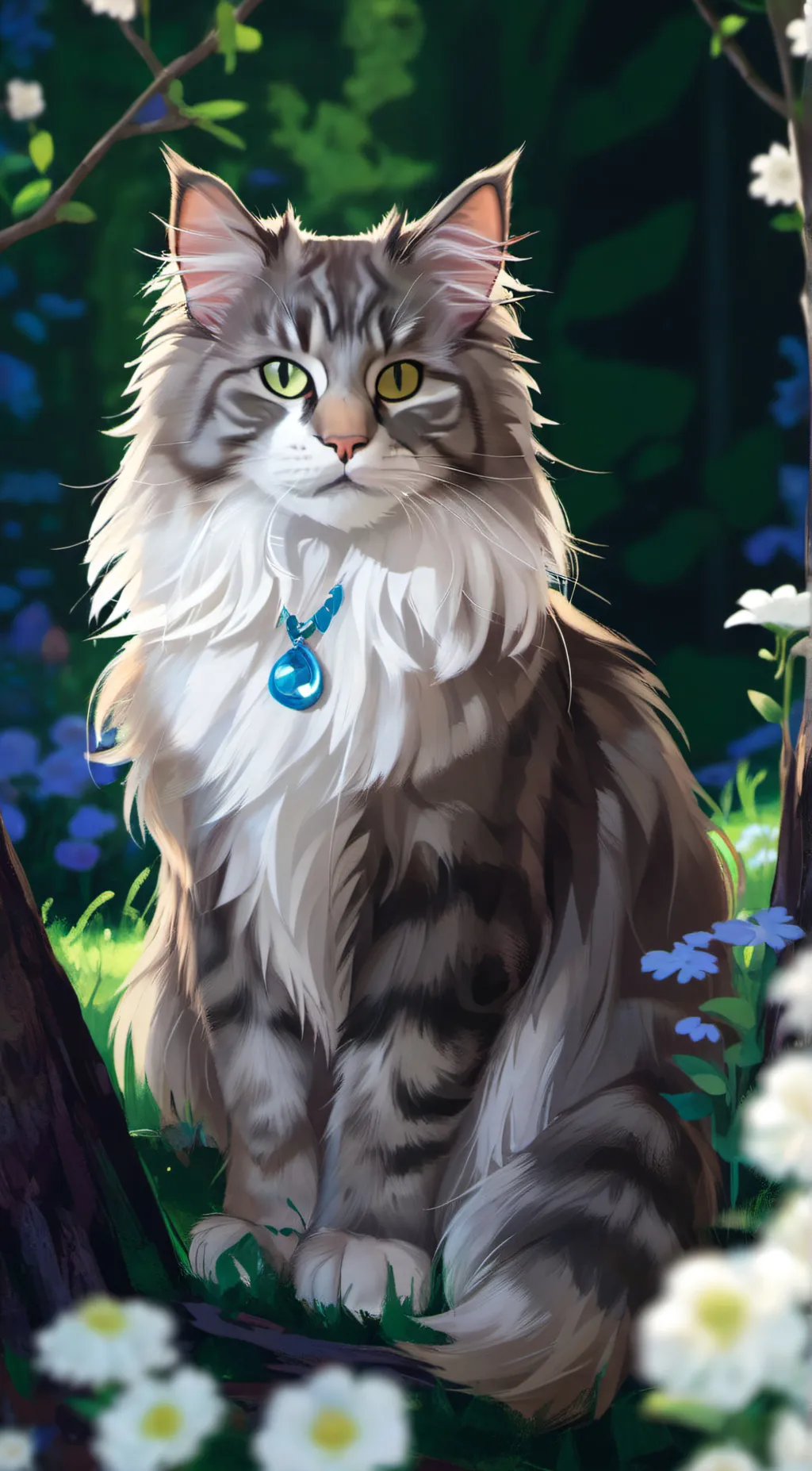 ai character: a cat u found  background
