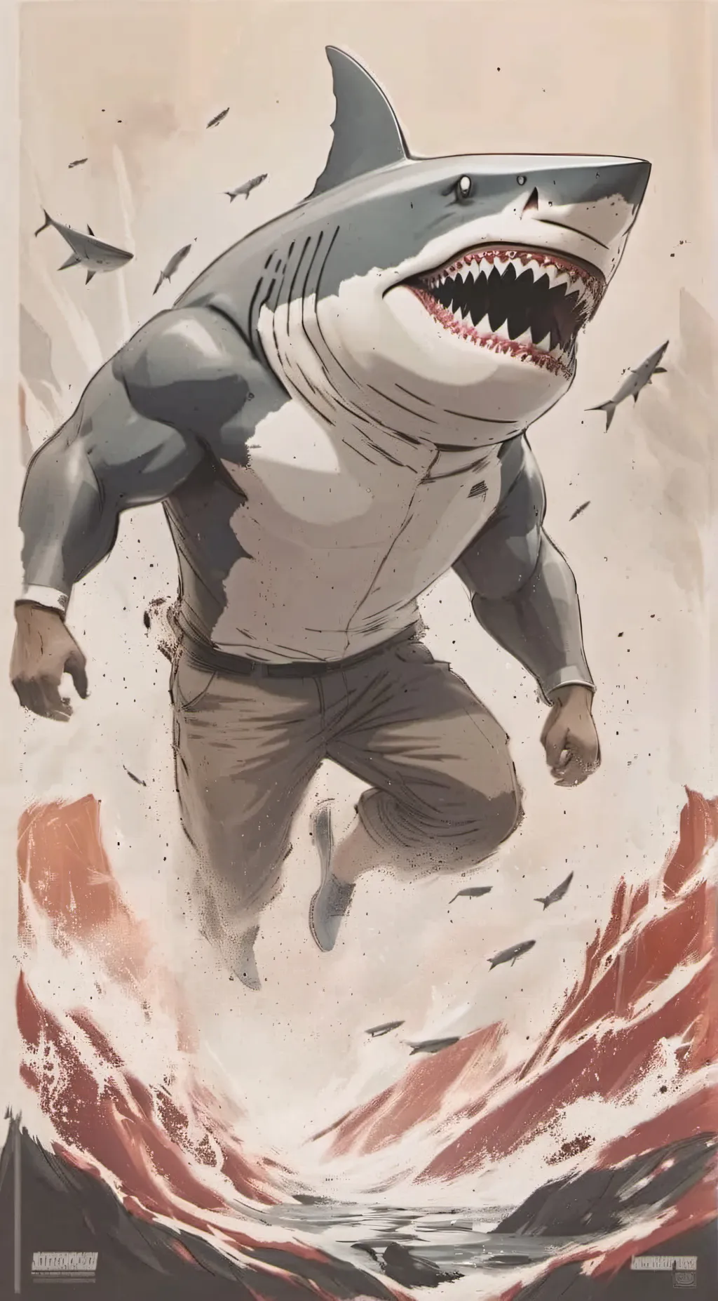 ai character: King shark  background