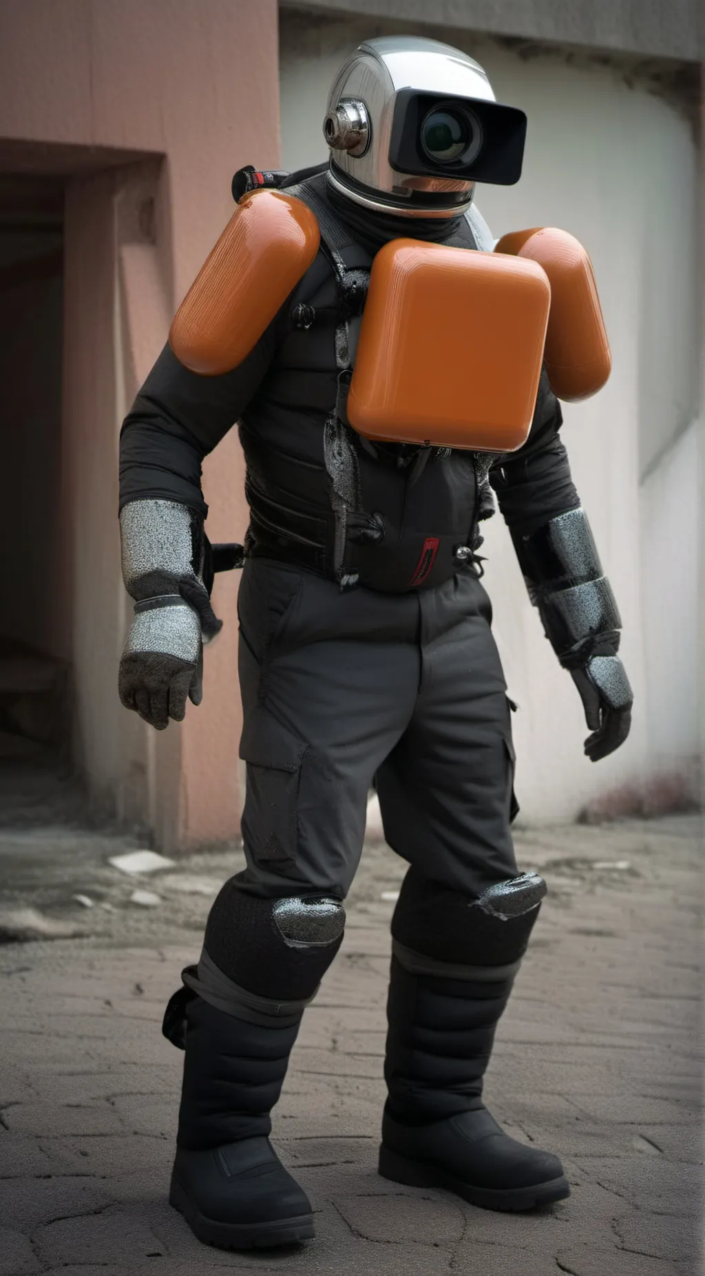 ai character: titan camera man background