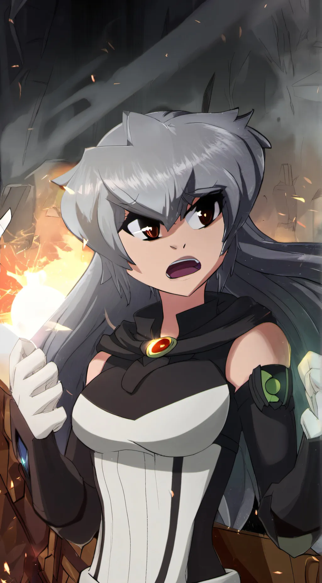 ai character: female albedo background