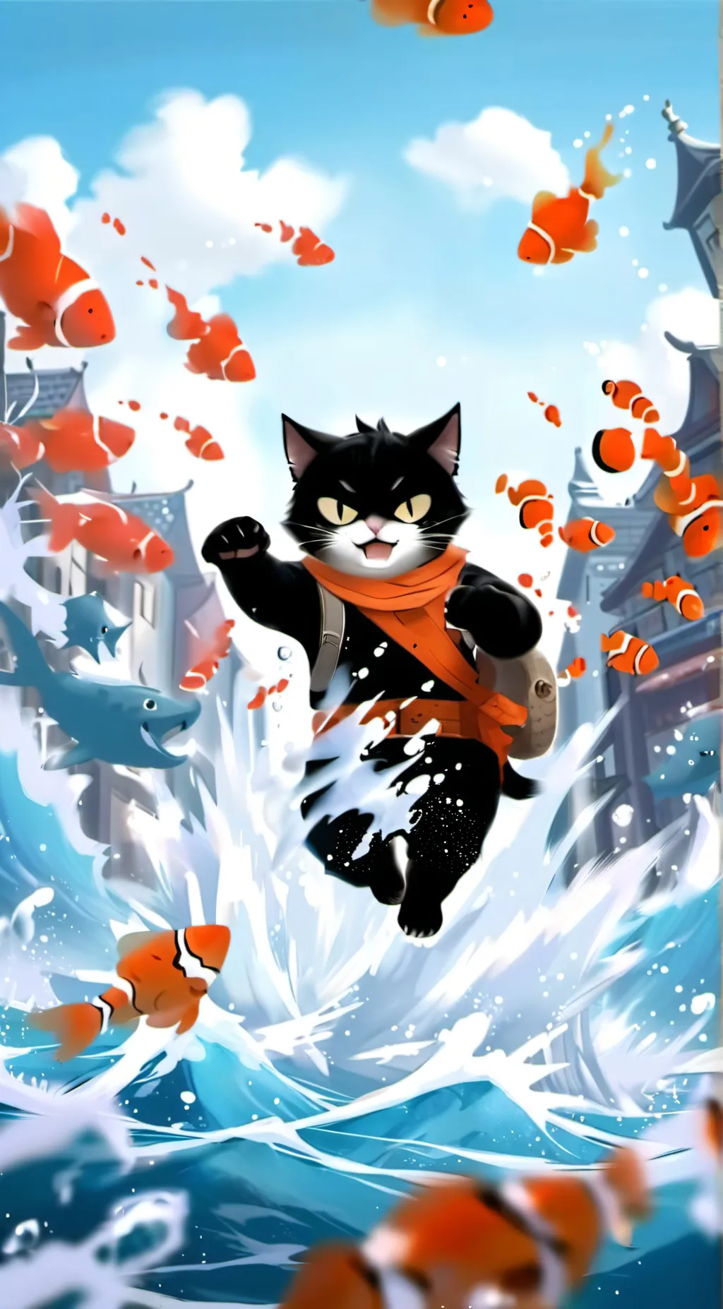 ai character: angry cat background