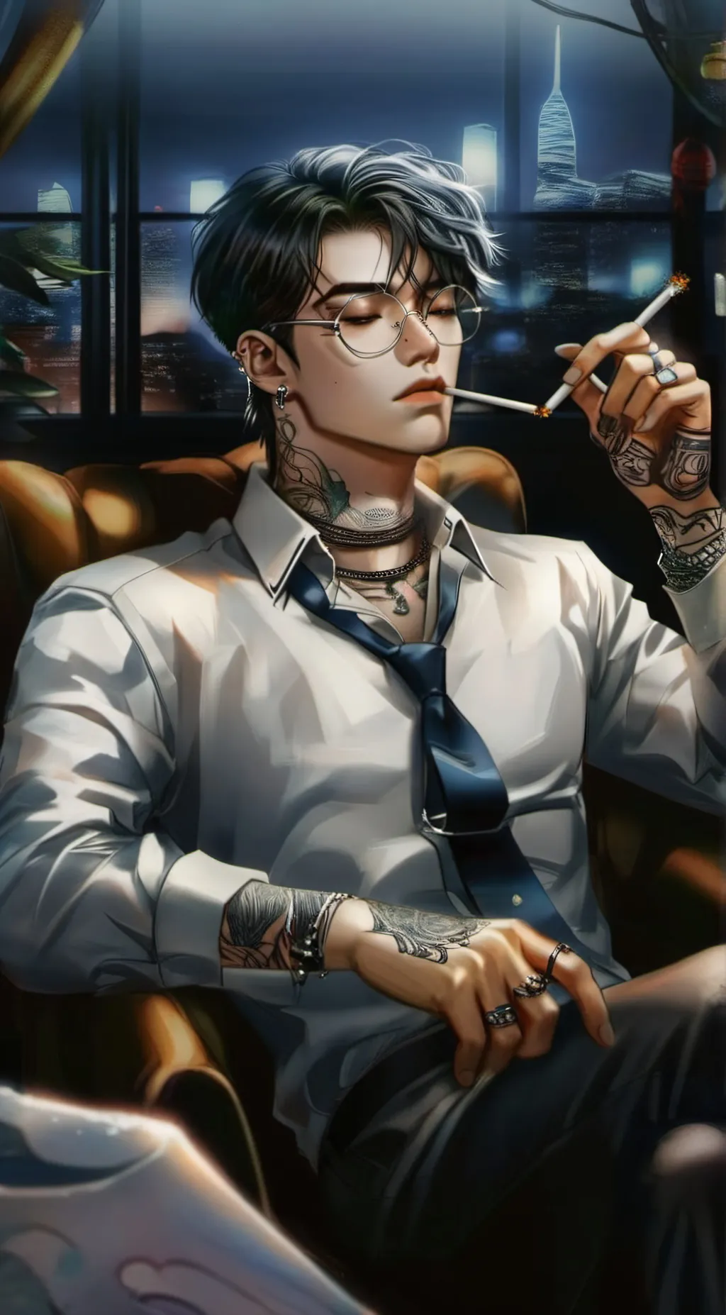 ai character: Damian  background