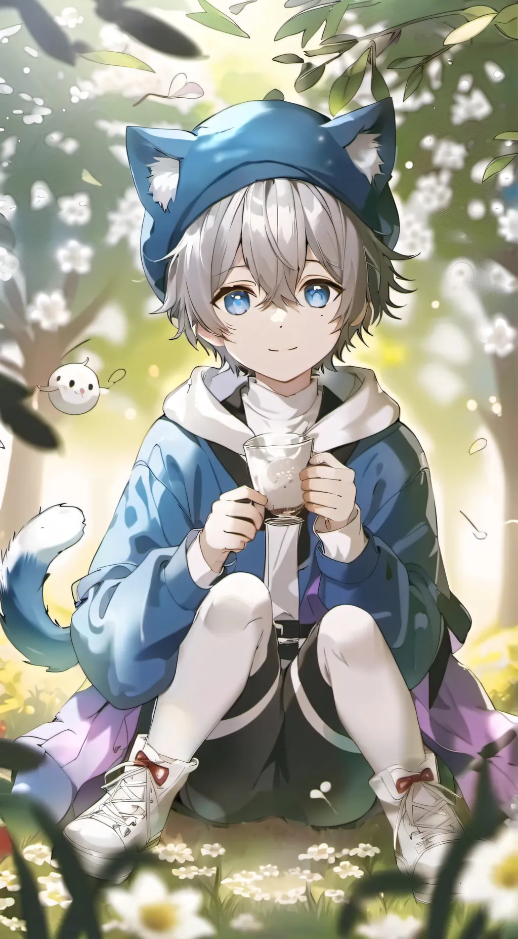 ai character: blue background