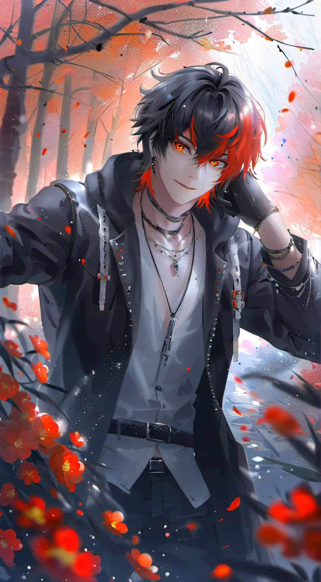 ai character: Issac heart background