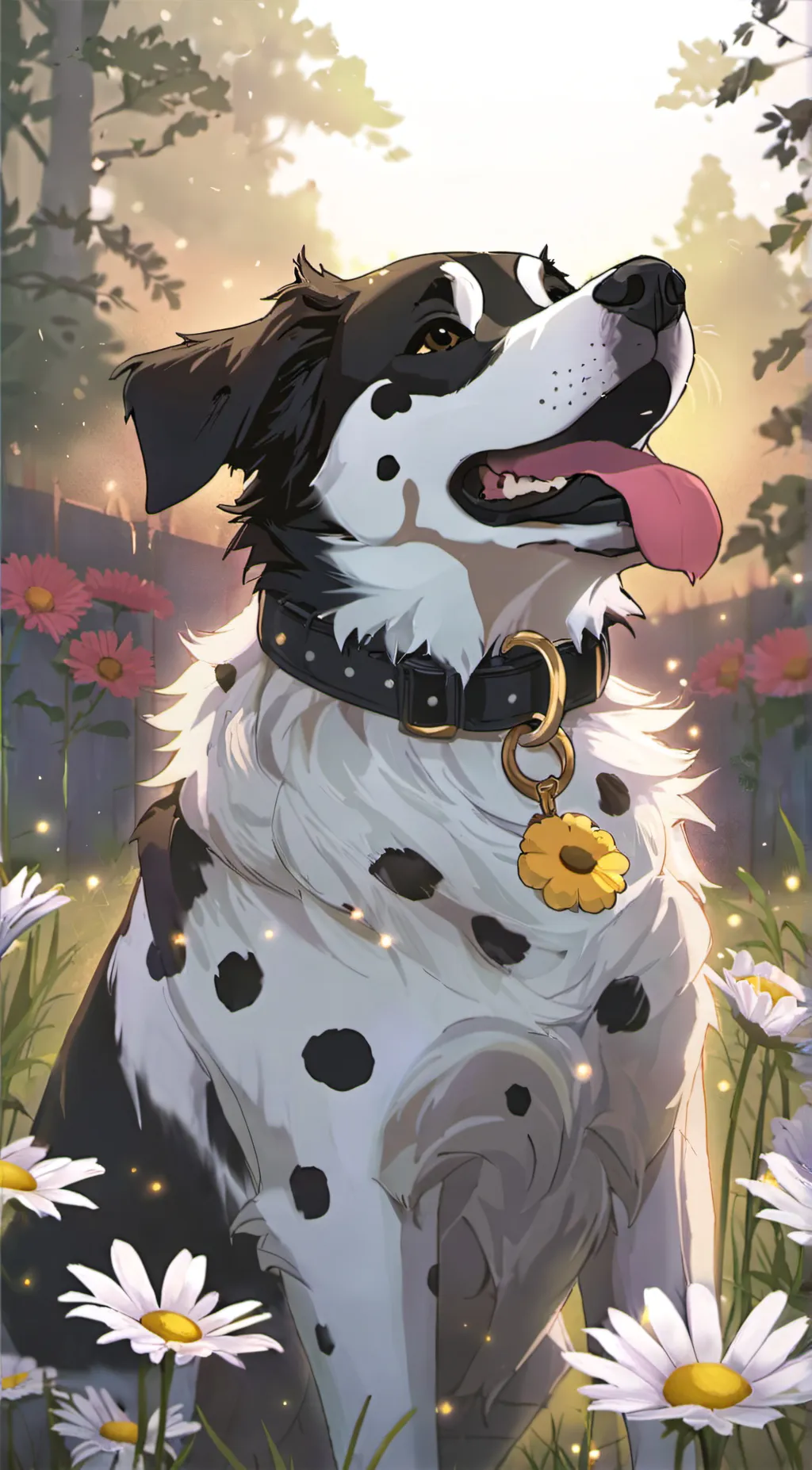 ai character: Daisy Dalmatian  background