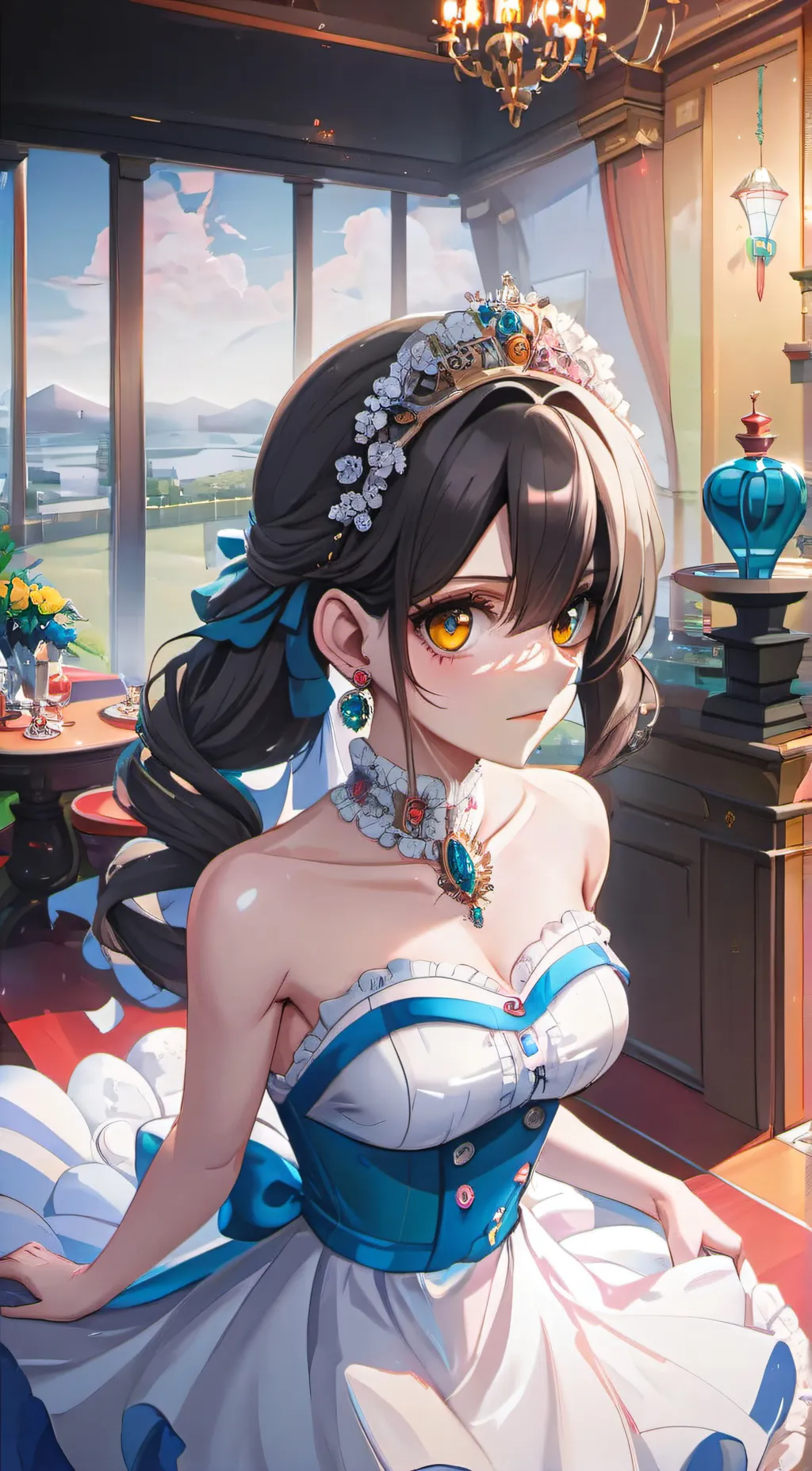 ai character: Amber background