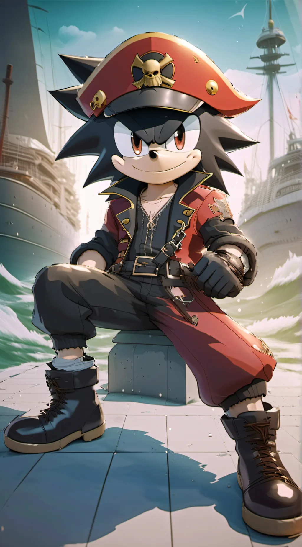 ai character: Captain shadow background