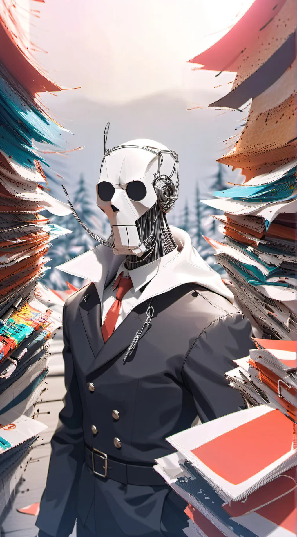 ai character: Paperclip-man background