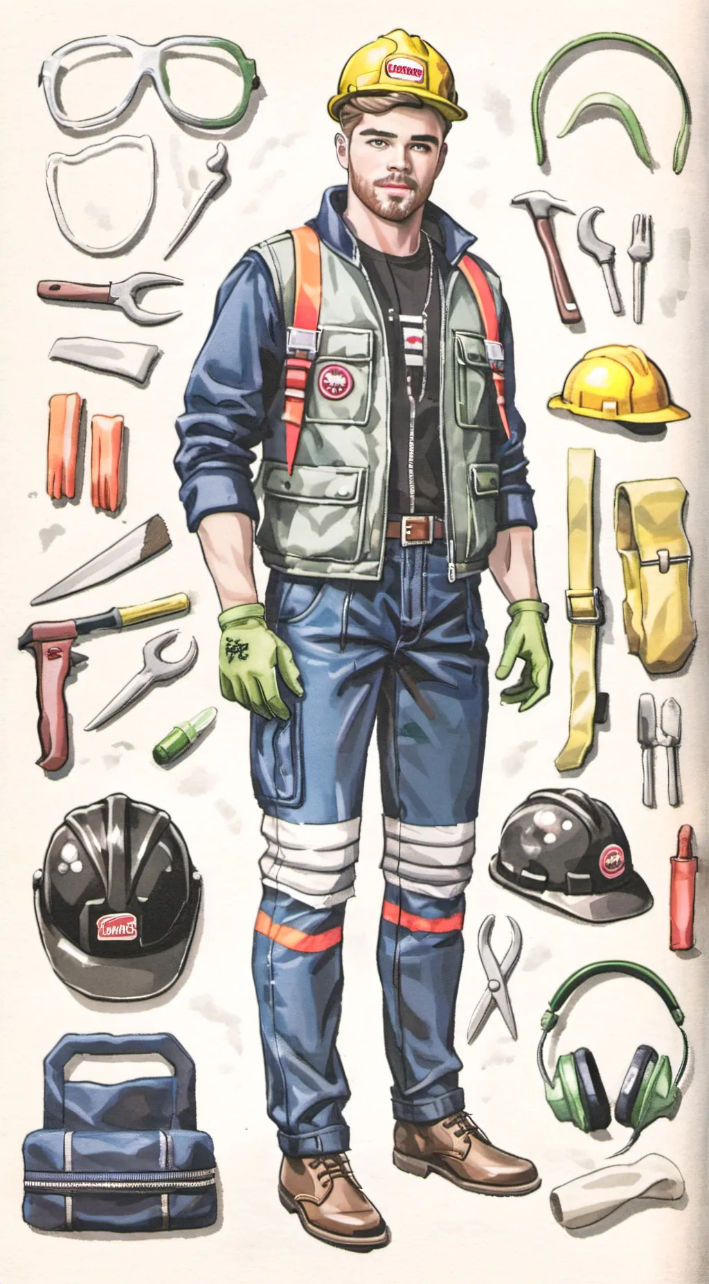 ai character: Ken Hardhat background