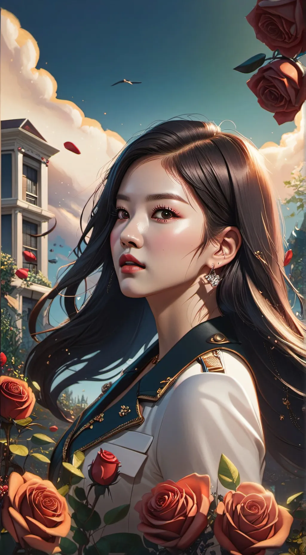 ai character: Rose background