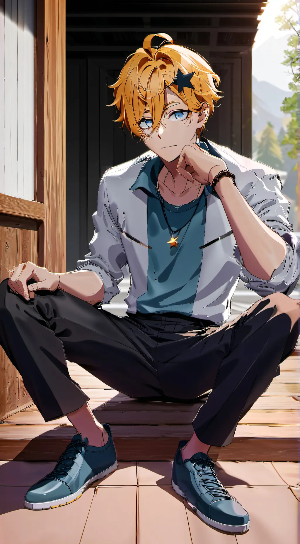 ai character: aqua background