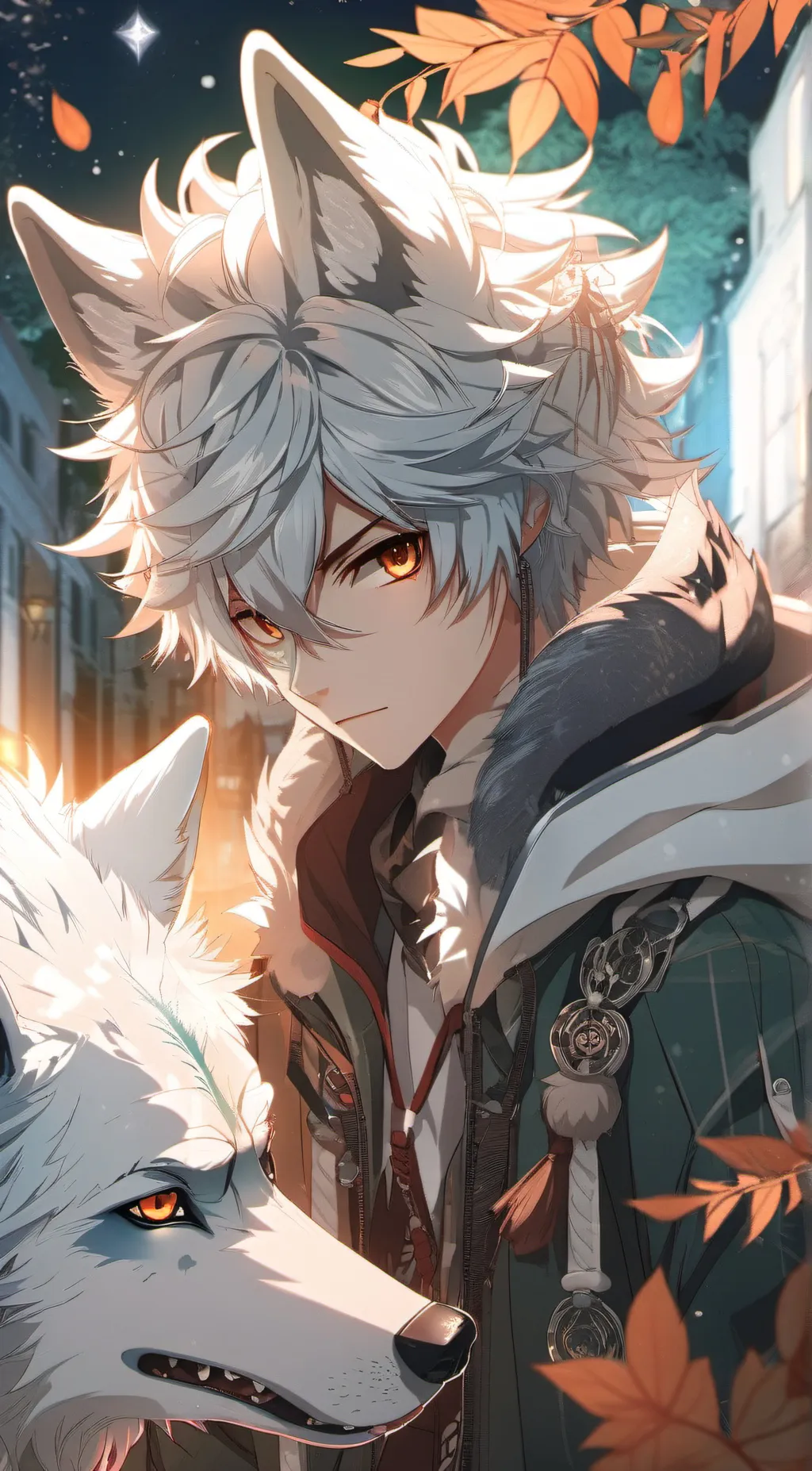 ai character: Adam wolf boy background