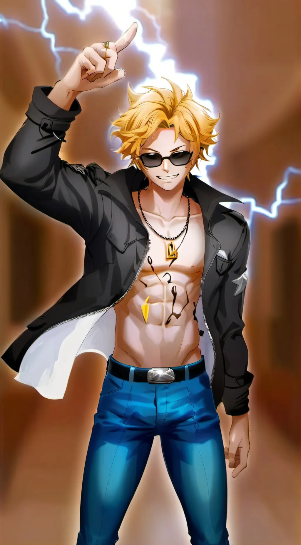 ai character: Denki Kaminari background